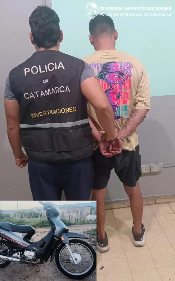 Div. Investigaciones (aprehensión y moto recuperada)