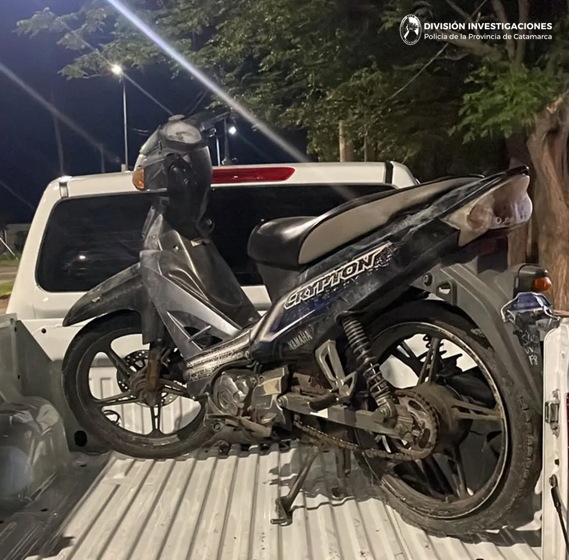 Div. Investigaciones (moto recuperada)